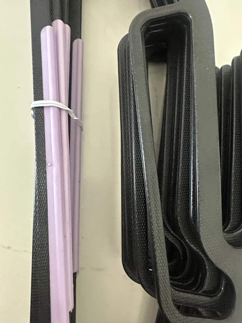 Non-Brand Black and Lavender Non-Slip Plastic Closet Hangers - 12 Pack